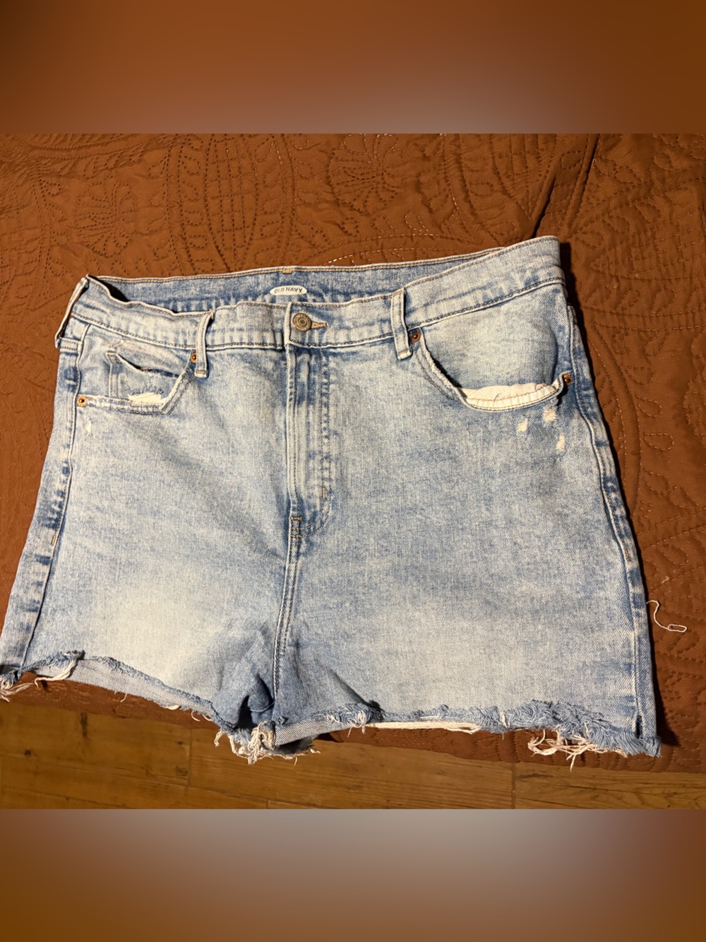 Old Navy Light Blue Distressed Denim Jean Shorts